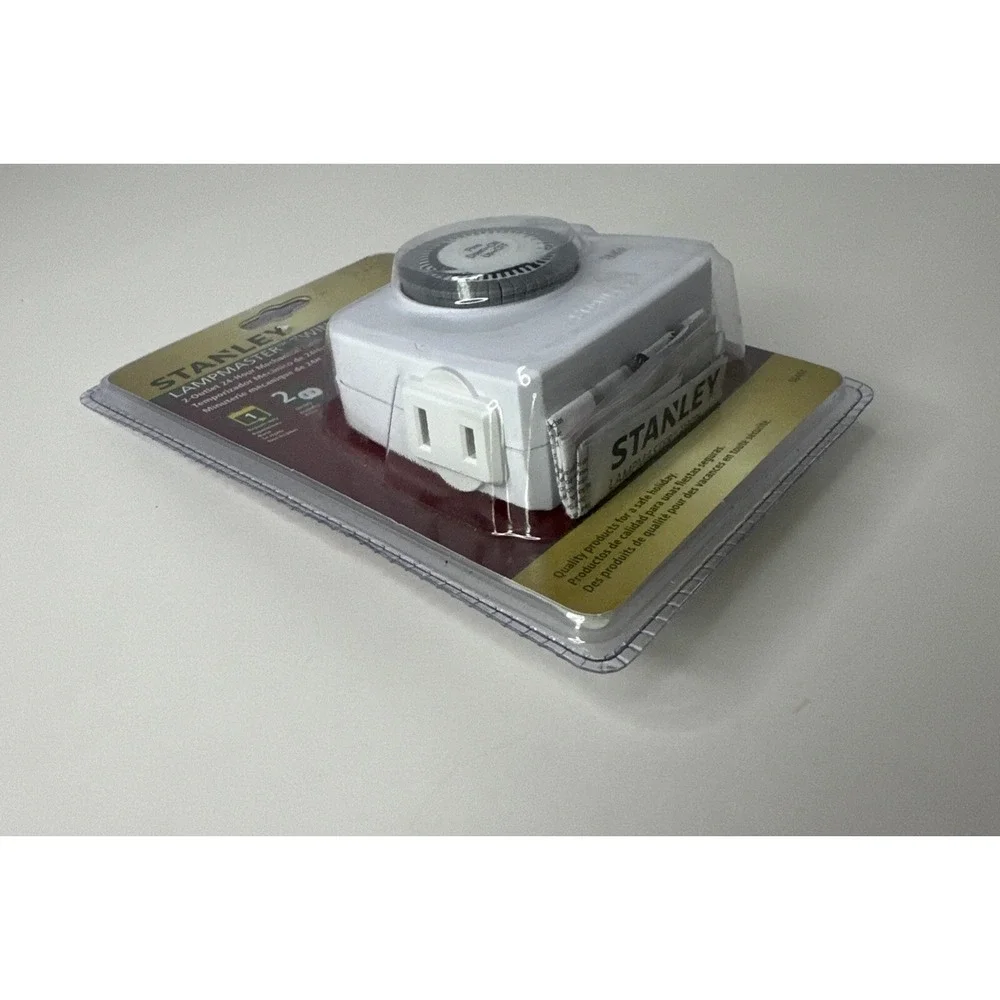 Stanley‎ Lamp Master Twin Outlet Timer With Multiple On/Off Settings 56404 NEW